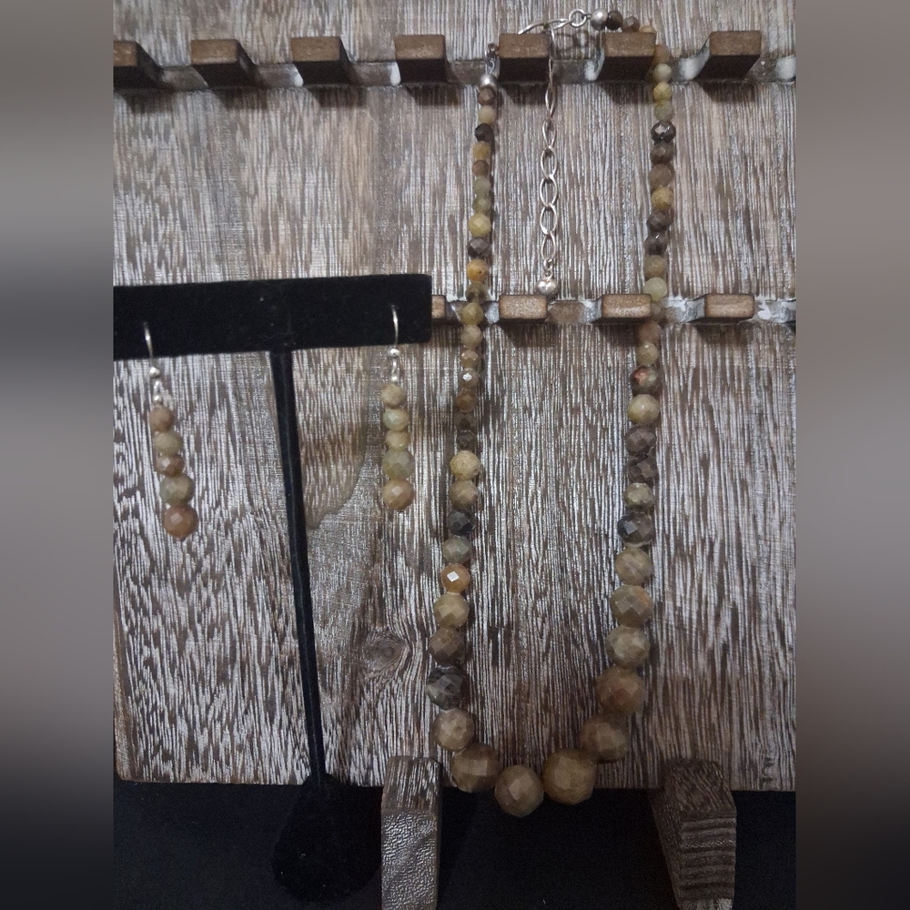 Jay King Mine Finds DTR .925 Golden Sapphire Gemstone Necklace & Earrings Set